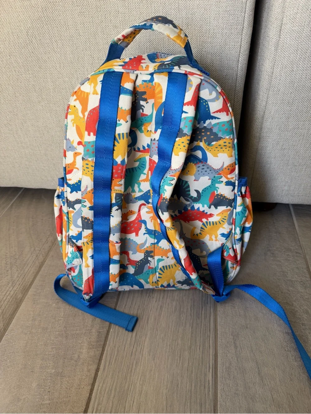 Crate&Barrel Kids Dinosaur Backpack - Blue, Red, Yellow, Green, Orange